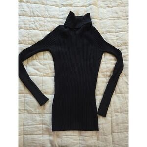 Y2K Vintage Turtleneck Sweater JRs Sz L Ribbed Knit Fitted Preppy Minimalist